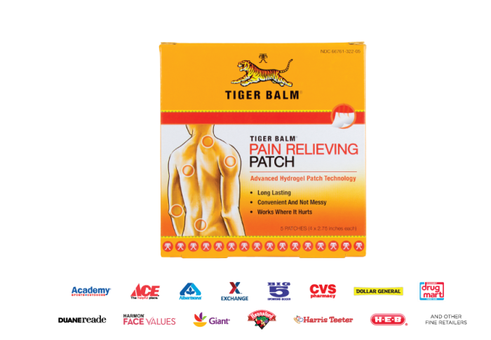 Pain Relief Patches For Knees, Neck, & Muscles - Tiger Balm